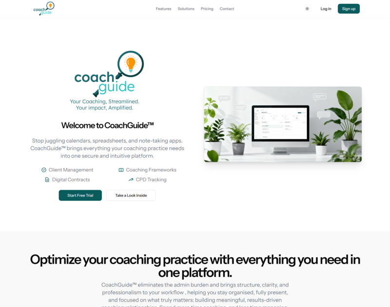 CoachGuide Platform Screenshot